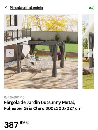 Pérgola aluminio con techo retráctil
