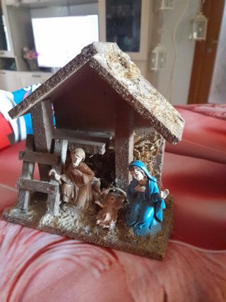 Presepe Natale Ceramica Legno