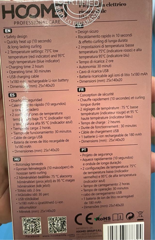 Rizador Pestañas Eléctrico HOOMEI