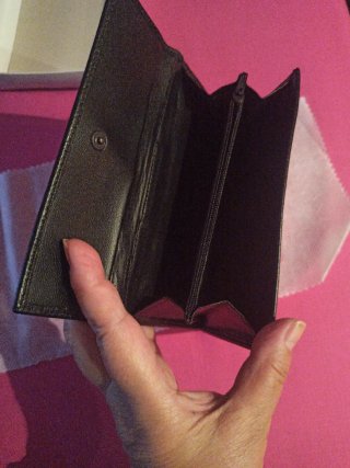 Cartera de cuero negra Sr