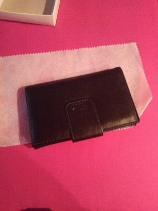 Cartera de cuero negra Sr