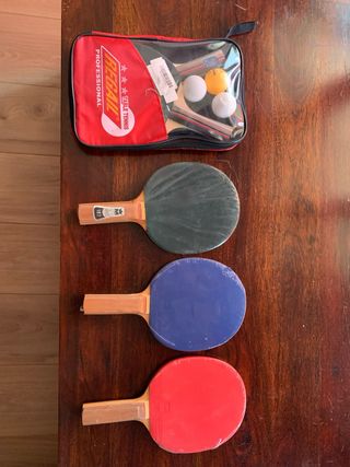 5 Raquetas Ping Pong + Pelotas
