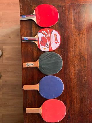 5 Raquetas Ping Pong + Pelotas