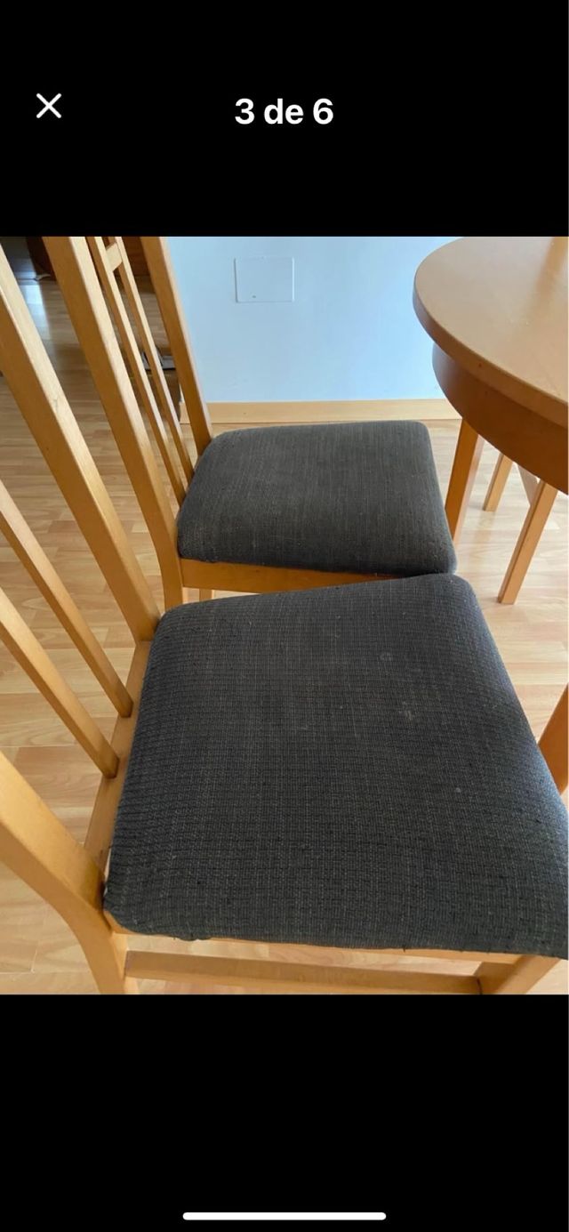 Mesa redonda extensible + 4 sillas