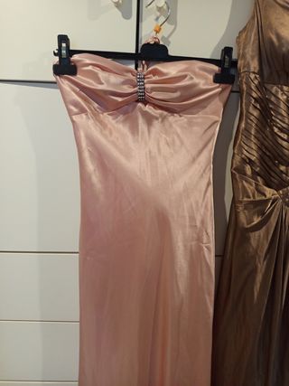 3 Vestidos fiesta (S): azul, marrón, rosa