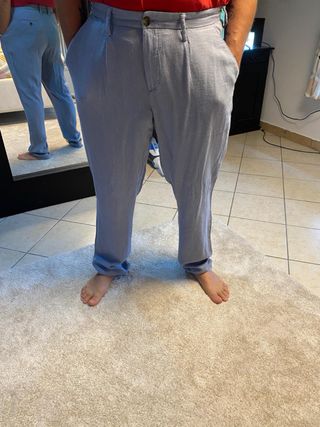 Pantaloni Uomo Blu Tg.50 Cotone