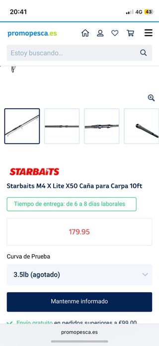 Canne Starbaits M4 X Lite X50 da 3 piedi e 3,5 libbre