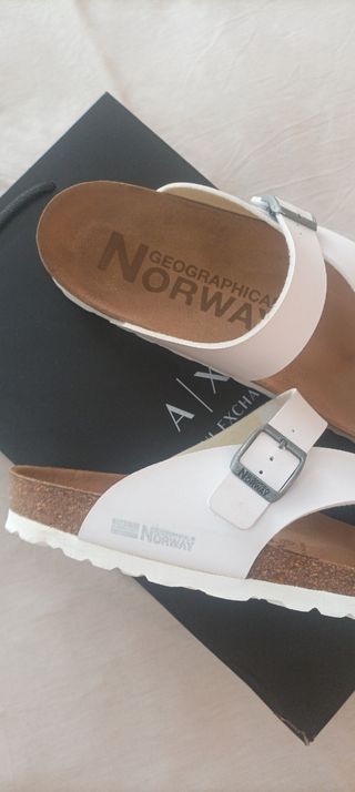 Sandalias Geographic Norway blancas