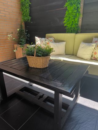 Conjunto jardín sofá y mesa