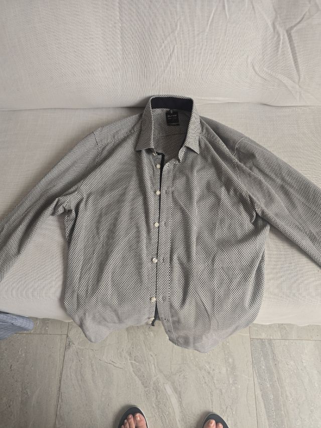 Camisa Olymp Level Five L - Blanco y Negro