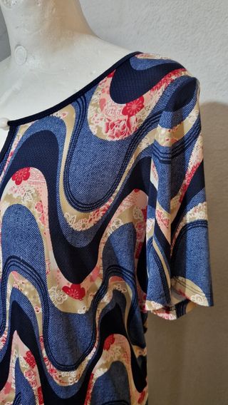 Vestido azul estampado 2XL