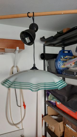 Lampada vetro verde-bianco vintage