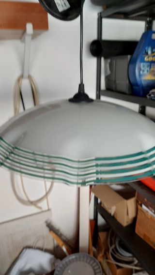 Lampada vetro verde-bianco vintage