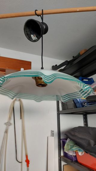 Lampada vetro verde-bianco vintage