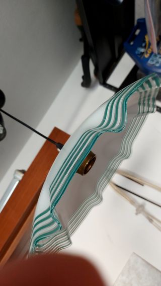 Lampada vetro verde-bianco vintage