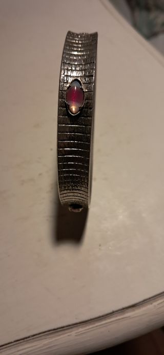 Pulsera metal | Cristales rosa