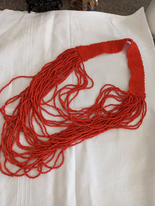 Collana rossa in pasta di vetro
