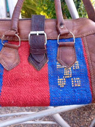 Bolso piel artesano marrón