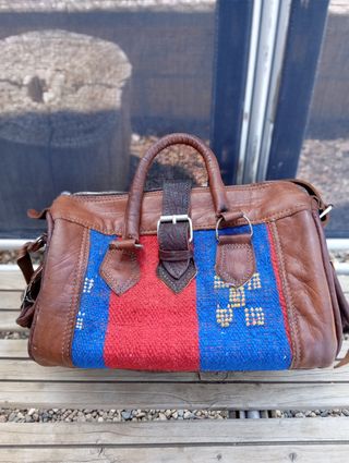 Bolso piel artesano marrón
