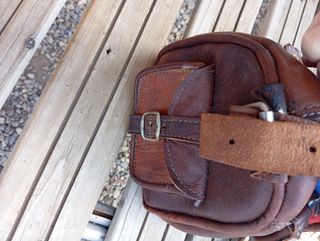 Bolso piel artesano marrón
