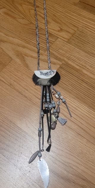 Collar boho | beige y gris