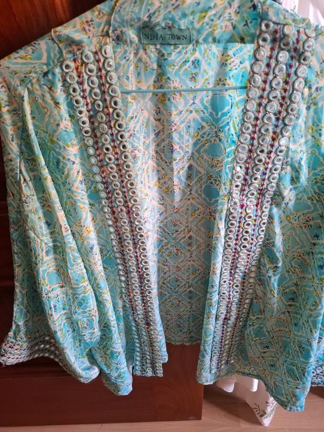 Kimono Corto Vintage Azul