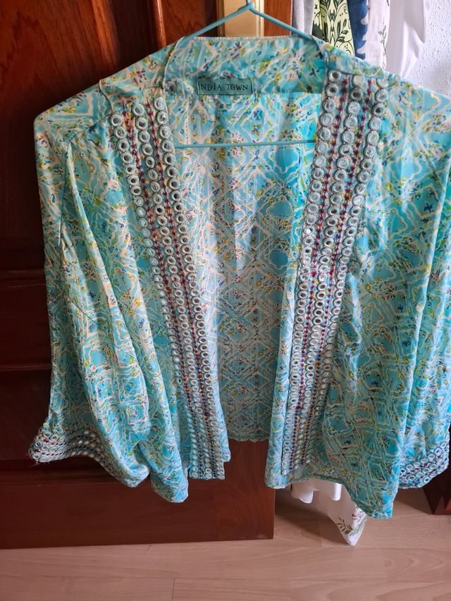 Kimono Corto Vintage Azul