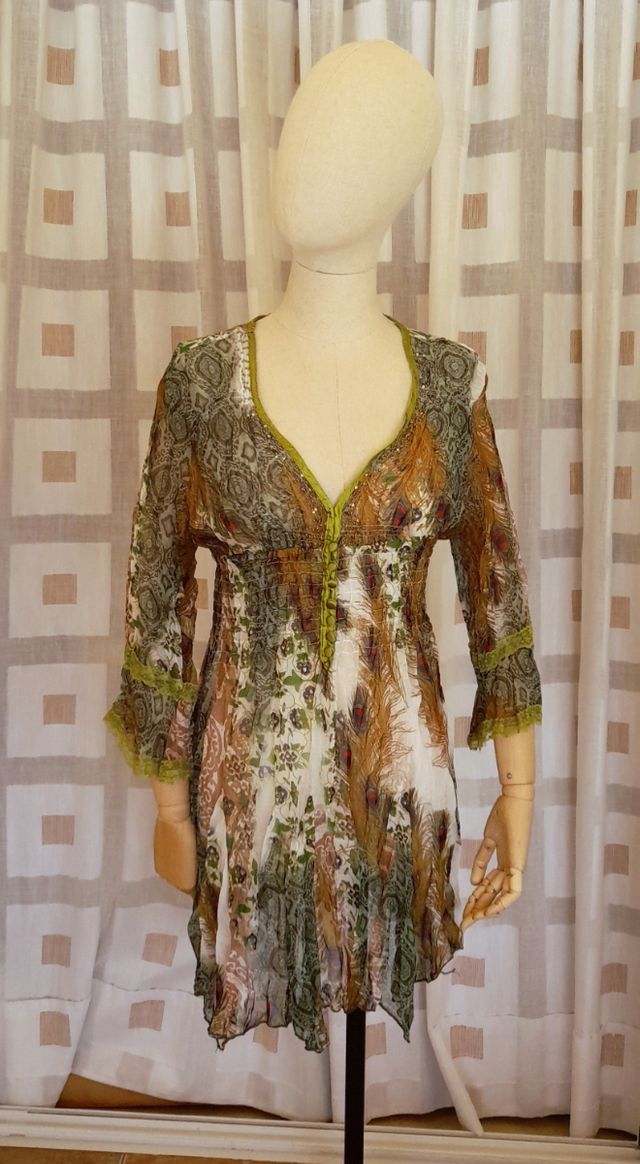 Camisa estampada multicolor playa