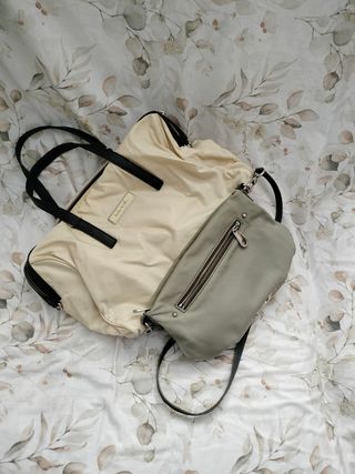 Bimba y Lola - Bolso beige y gris