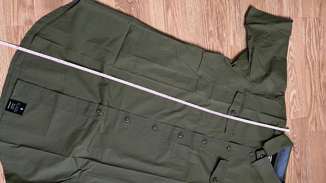 Camisa verde militar manga corta