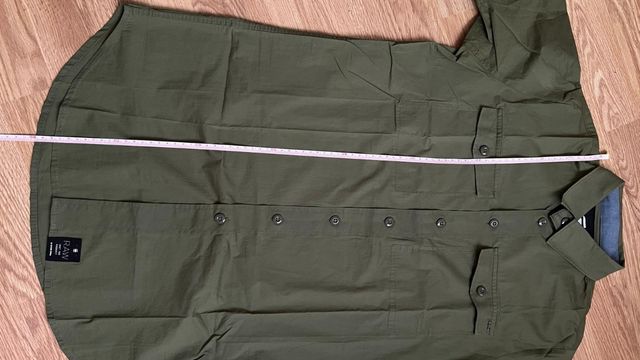 Camisa verde militar manga corta