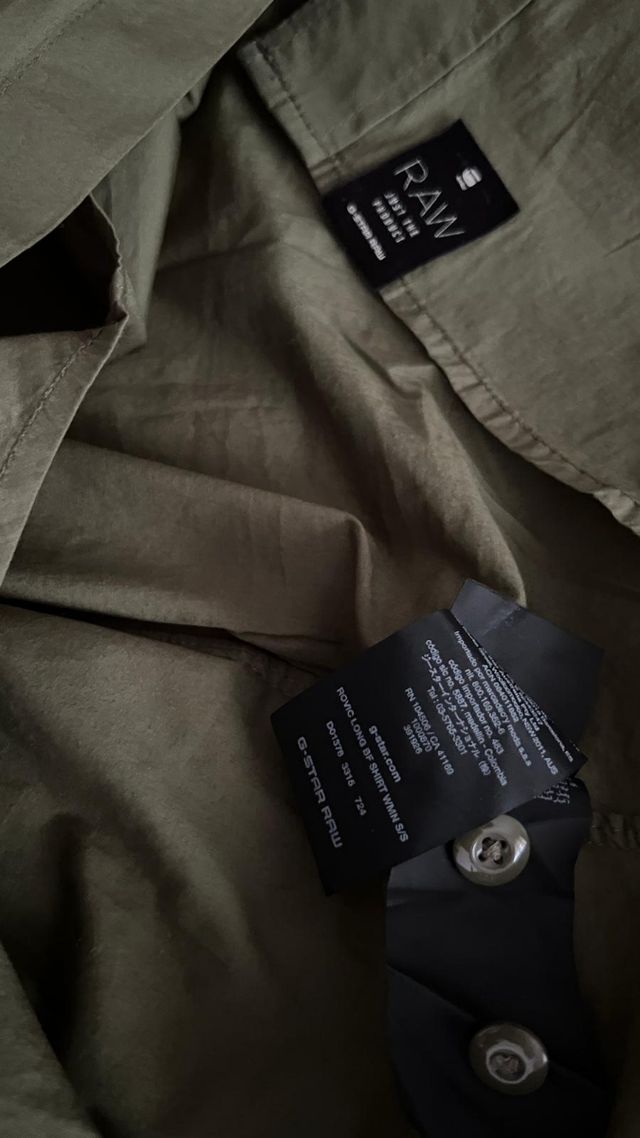 Camisa verde militar manga corta