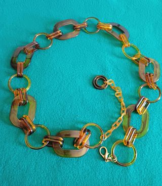 Cinturón vintage marrón dorado