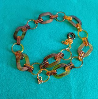 Cinturón vintage marrón dorado