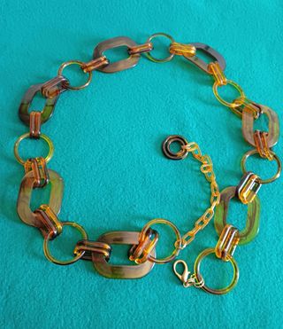 Cinturón vintage marrón dorado