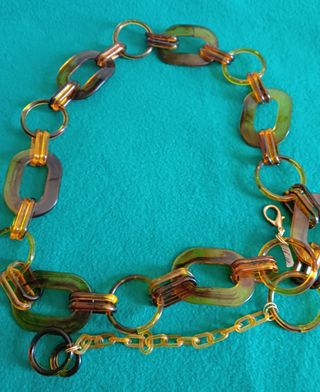 Cinturón vintage marrón dorado