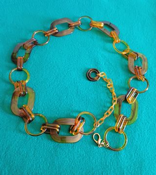 Cinturón vintage marrón dorado