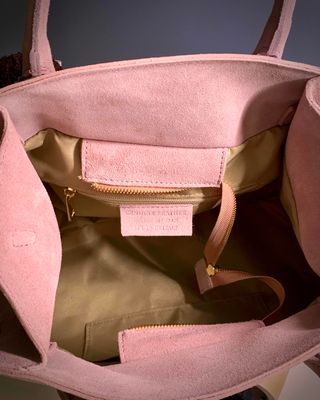 Bolso tote rosa polvo ante italiano hecho a mano