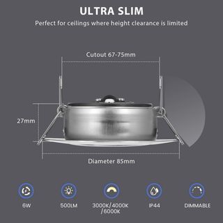 Faretti LED Incasso 3CCT - 6 pezzi