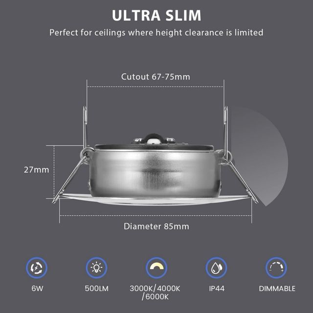 Faretti LED Incasso 3CCT - 6 pezzi