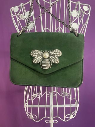 Bolso parfois verde con abeja