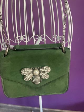 Bolso parfois verde con abeja