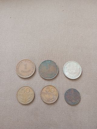 6 Monedas Antiguas ESCUDOS Portugal y colonias.