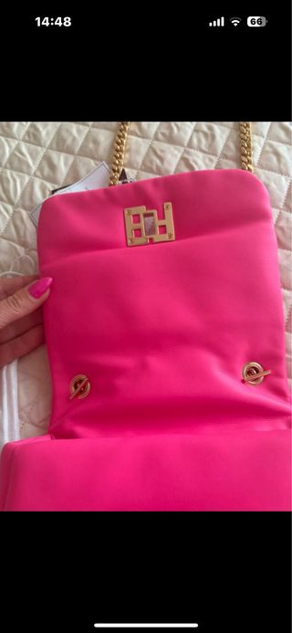 Mini borsa a tracolla rosa