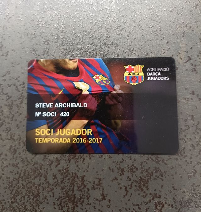 Carnet Socio Barça de Steve Archibald Veterans