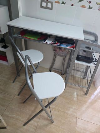 Mesa plegable cocina 2 sillas