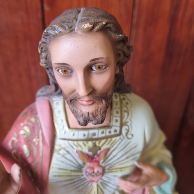 Figura Sagrado Corazón Jesús sello Olot auténtica
