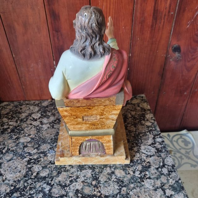 Figura Sagrado Corazón Jesús sello Olot auténtica