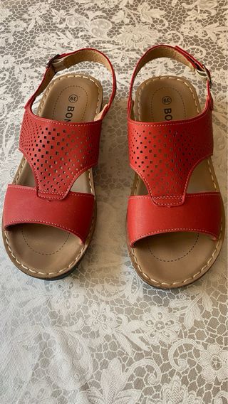 Sandalias de cuña rojas, talla 39. Como nuevas