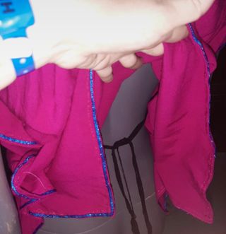 Maglia etnica ricamata rosa e blu